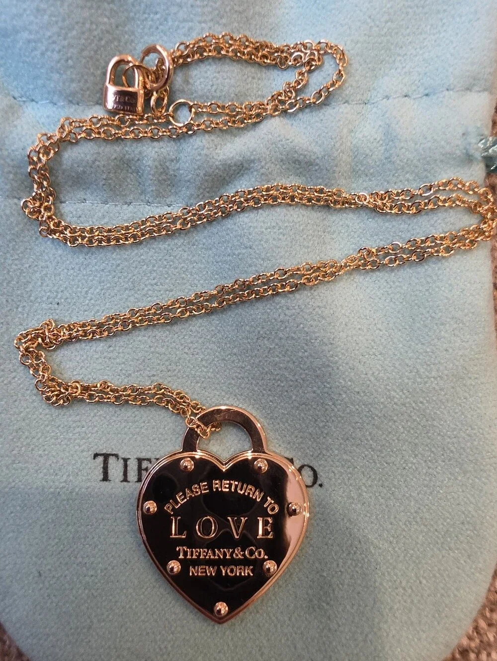 Tiffany & Co. Return to Love 18k Rose Gold Gold Heart Lock Necklace